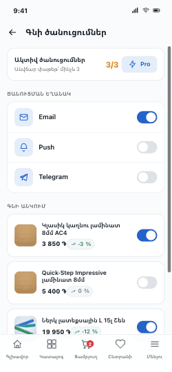 Գնի ծանուցումներ